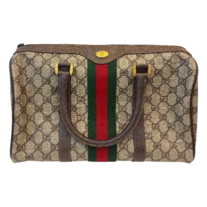 GUCCI GG Supreme Web Vintage Boston Bag