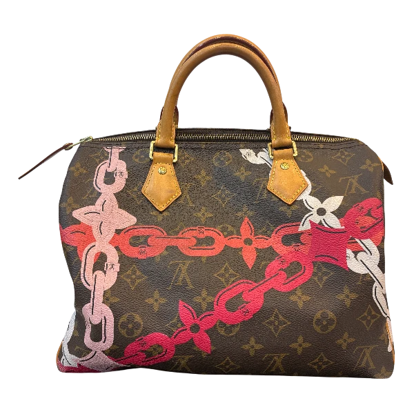 LOUIS VUITTON Monogram Chain Flower Speedy