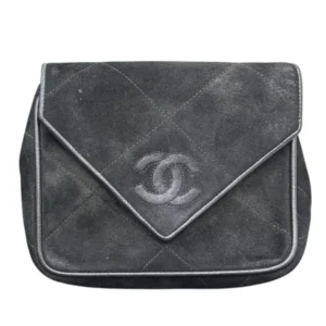 CHANEL Quilted Suede Shoulder Bag